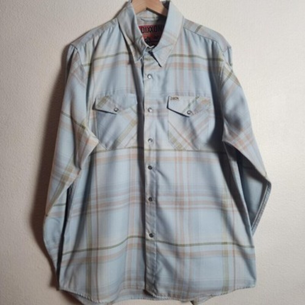 Dixxon Flannel Shirt Mens XL Blue Plaid The Malibu Snap Front Western